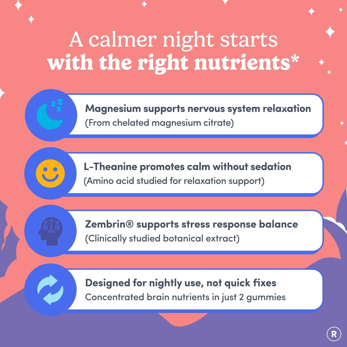 FIRST DAY Magnesium Gummies for Women, L-Theanine, Melatonin-Free, 60ct | Vegan strawberry Magnesium for Women, citrate, L-theanine and Zembrin; melatonin-free nighttime relaxation support.