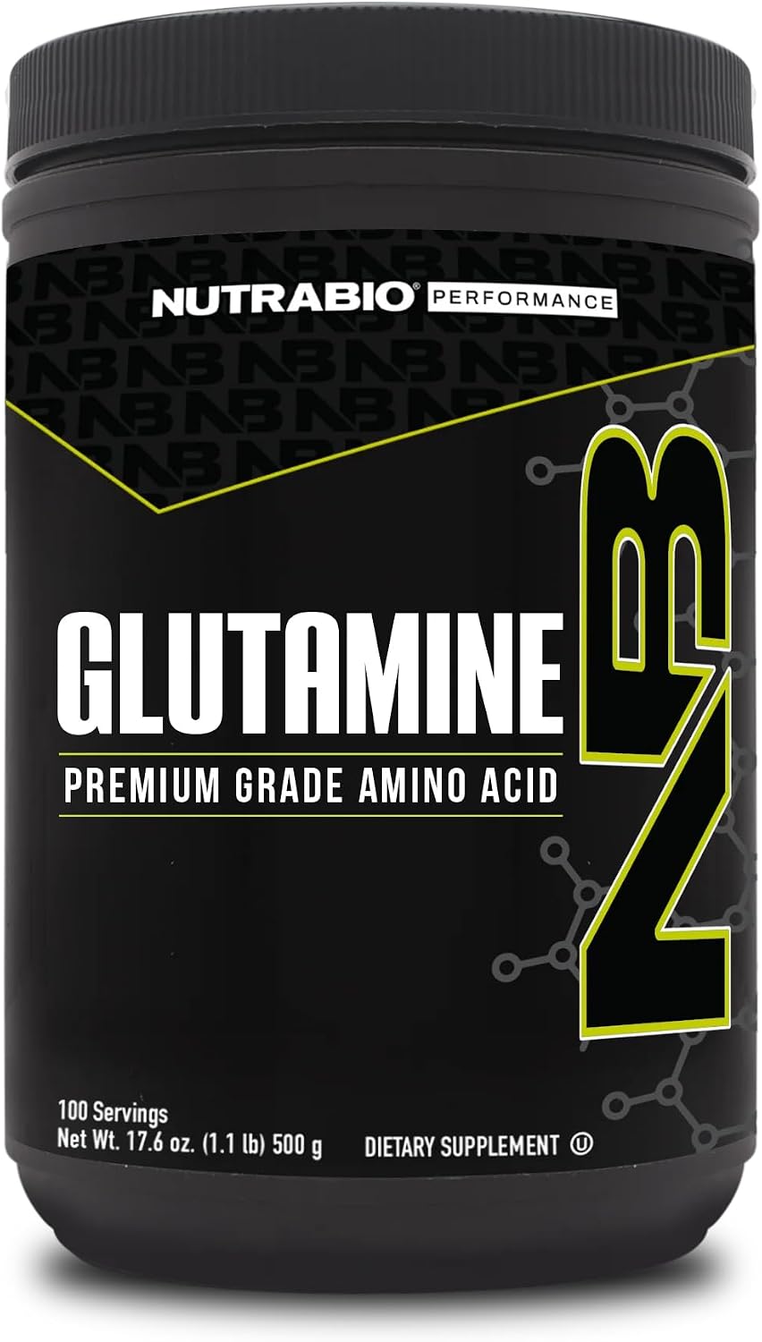 NutraBio Pure L-Glutamine Powder, 100 Servings L-Glutamine Supplement, Amino Acid, Pure Grade, Glutamina, Absolutely no Additives, Fillers or Excipients, Muscle Recovery Supplement - (500 Grams)