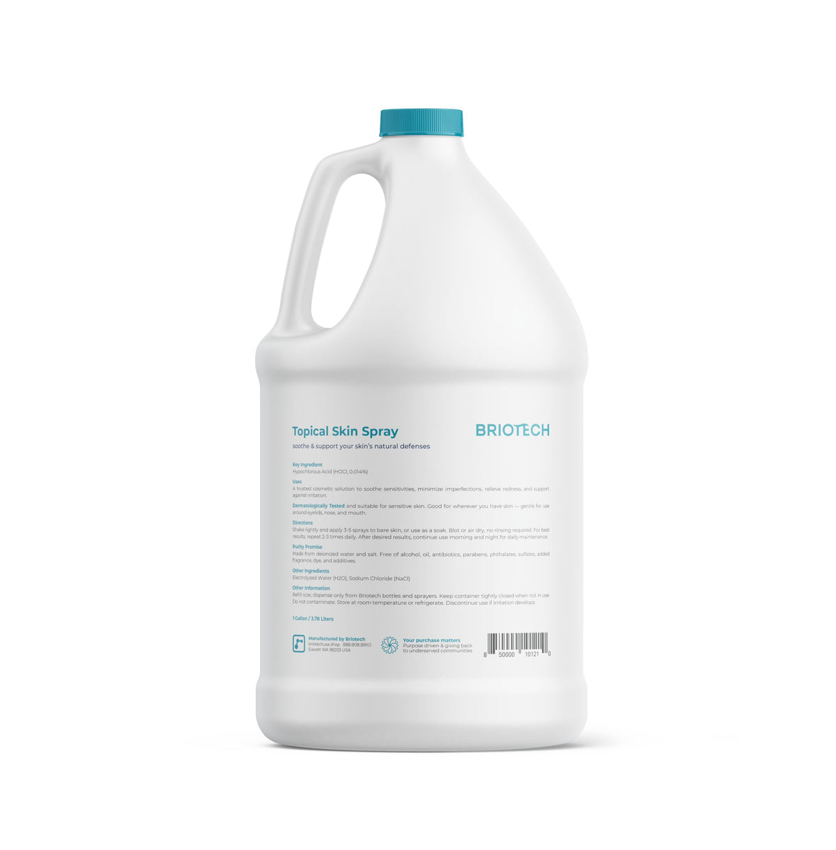 BRIOTECH Pure Hypochlorous Acid Spray, Multi Purpose Topical Body & Facial Mist, Eyelid
