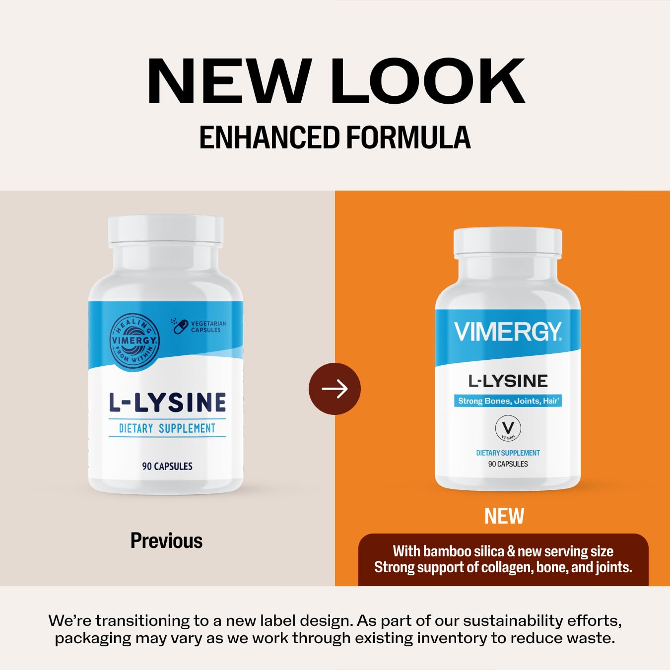 Vimergy L-Lysine – Promotes Healthy Skin, Hair & Nails* – Supports Healthy Metabolism* – Vegan, Non-GMO & Gluten-Free – 270 Capsules