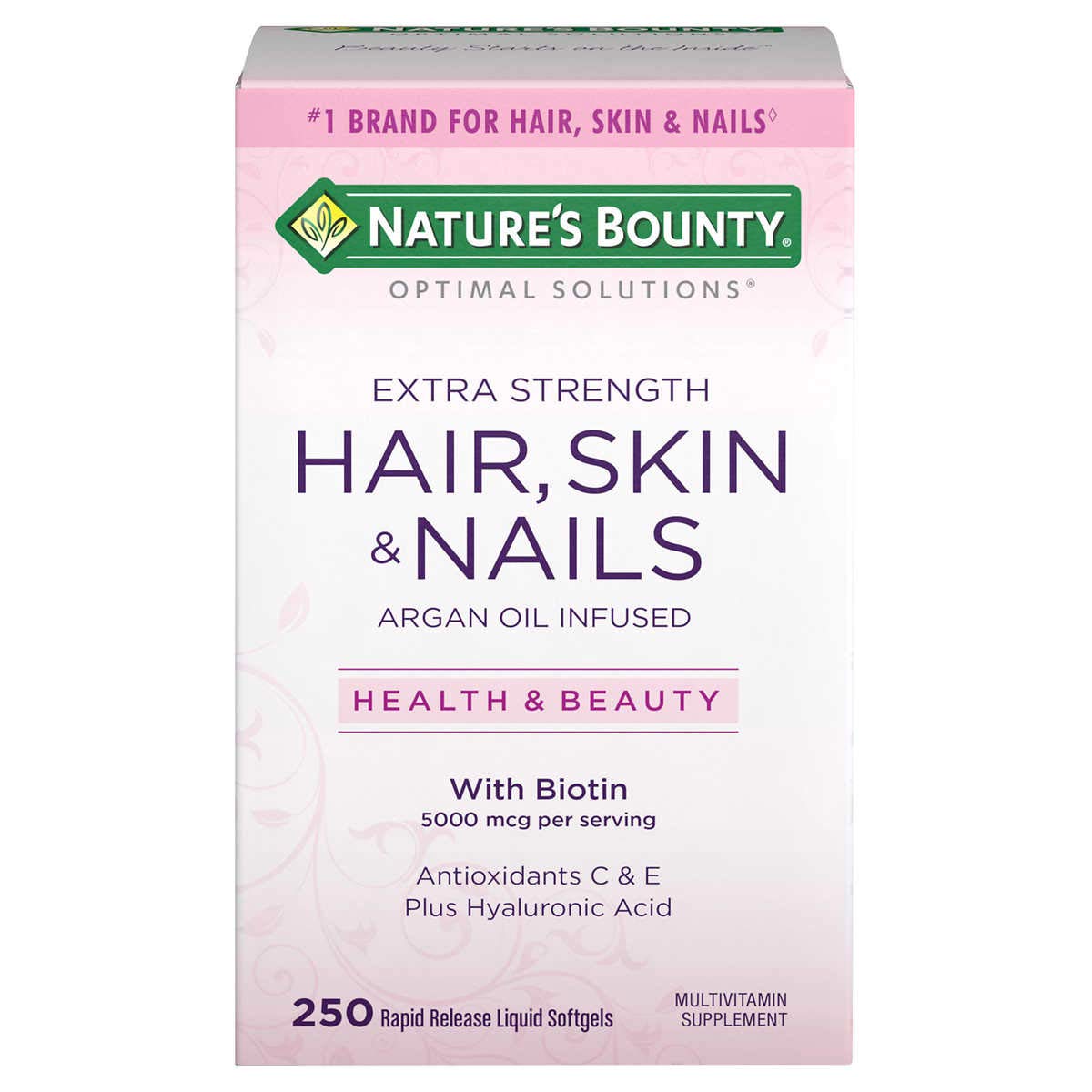 Nature's Bounty Hair Skin and Nails 5000 mcg of Biotin - 250 Coated Tablets Extra Strength