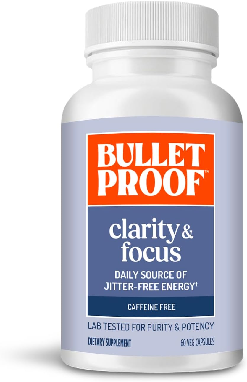 Bulletproof Clarity & Focus Capsules, 60 Count, Caffeine-Free Supplement to Promote Mental Clarity and Alertness