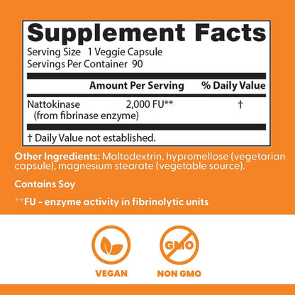 Doctor's Best Nattokinase, Non-GMO, Vegan, Gluten Free, 270 Veggie Caps