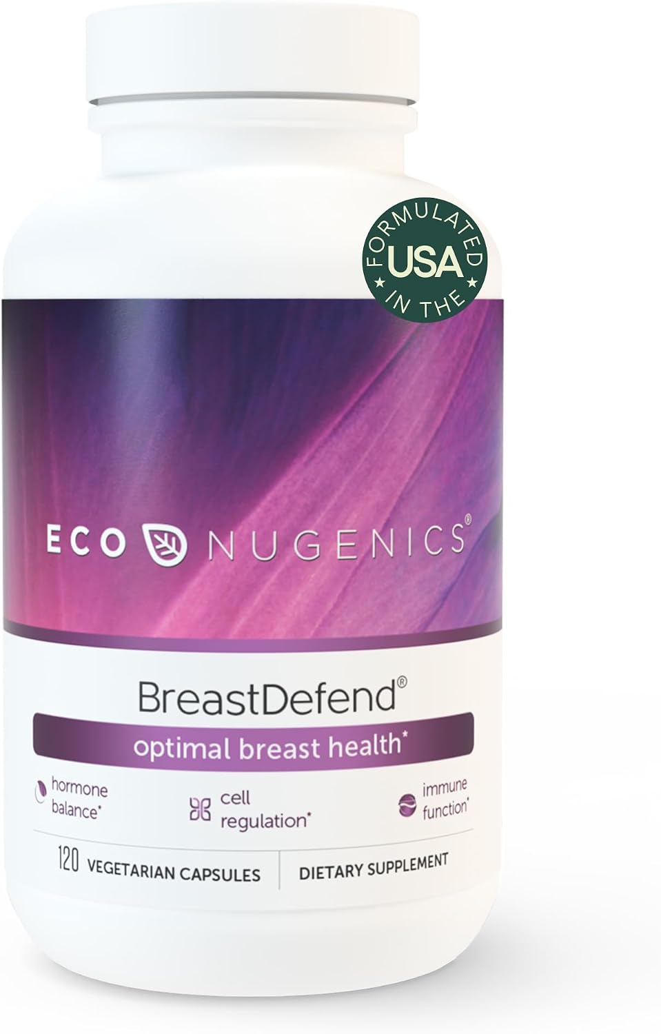 EcoNugenics Promotes Breast Health & Cellular Support - BreastDefend 120 Capsules + PectaSol-C Modified Citrus Pectin 454 Grams Bundle