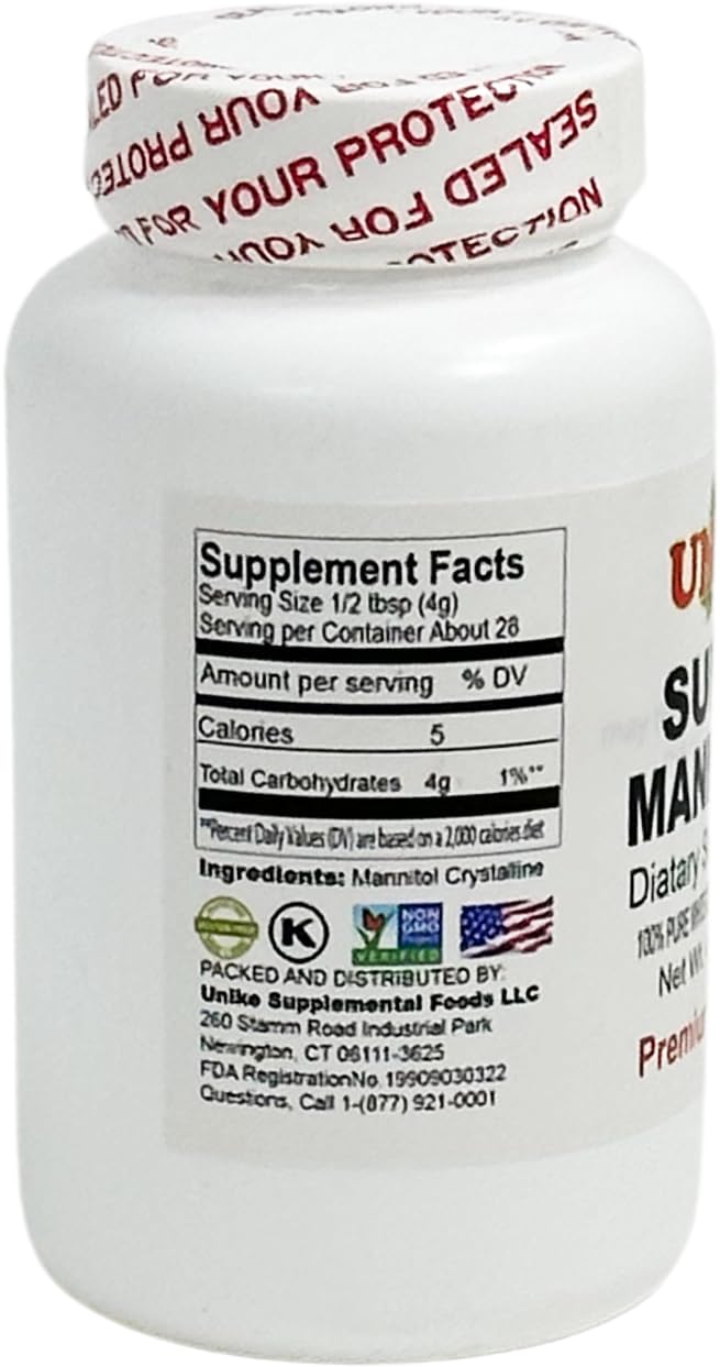 Unike Nutra Mannitol Powder - Mannitol Sweetener, Sugar Substitute, Mannitol Supplement, Natural & Gluten Free, 4g per Servings, Premium Mannitol Powder, 1kg (2.2 lbs) (Pack of 1)