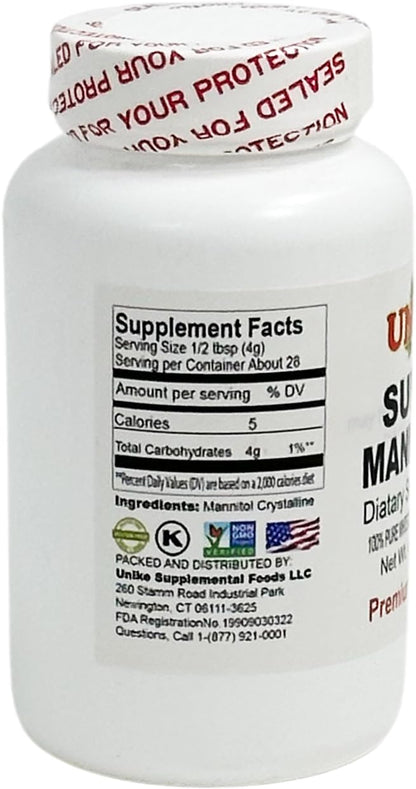 Unike Nutra Mannitol Powder - Mannitol Sweetener, Sugar Substitute, Mannitol Supplement, Natural & Gluten Free, 4g per Servings, Premium Mannitol Powder, 1kg (2.2 lbs) (Pack of 1)