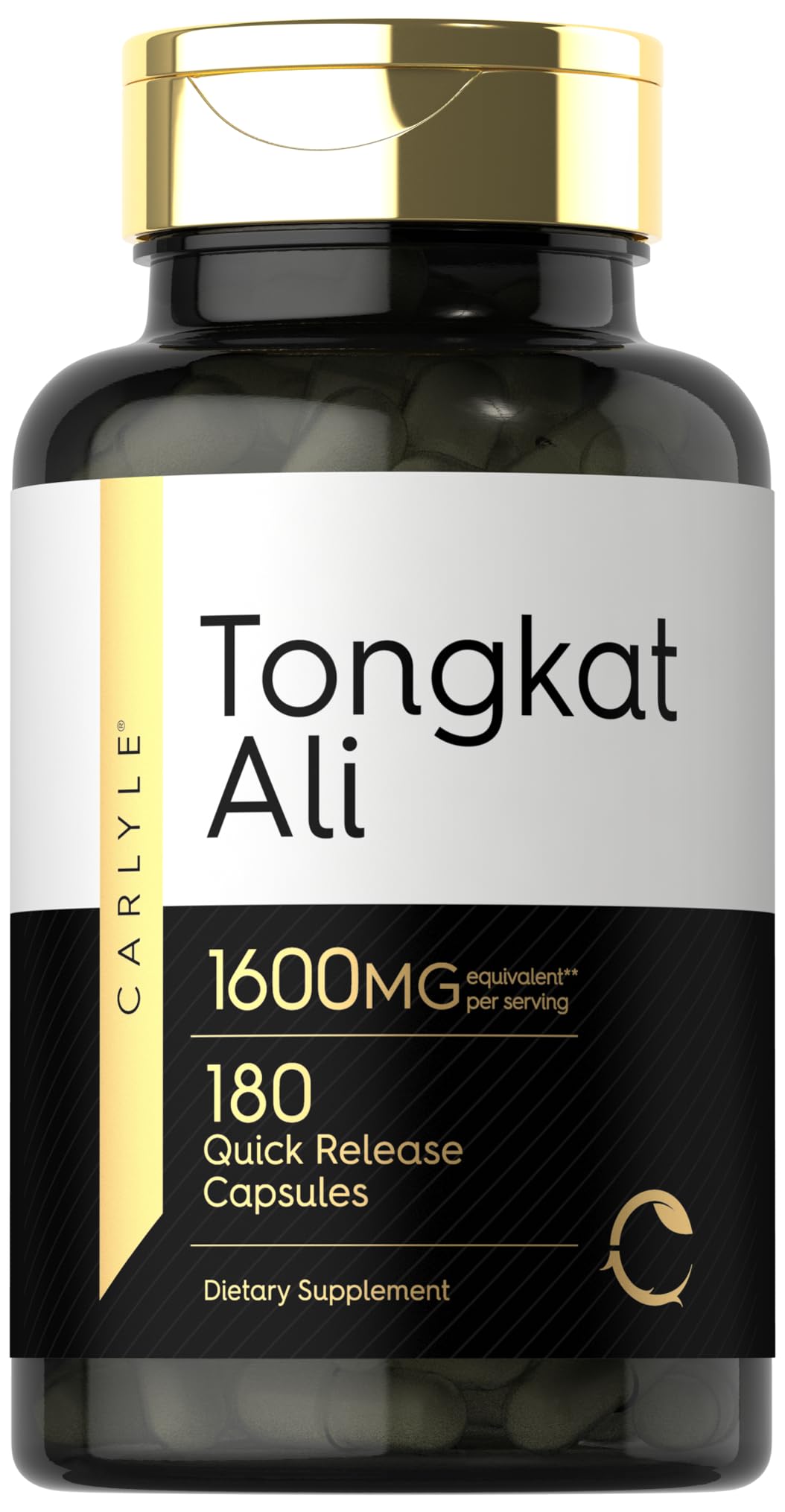 Carlyle Tongkat Ali | 180 Quick Release Capsules | 1,600mg | Non-GMO and Gluten Free 