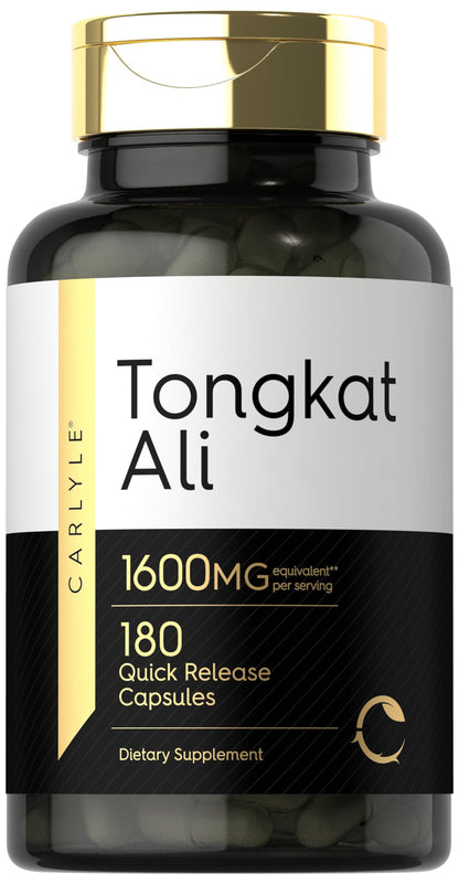 Carlyle Tongkat Ali | 180 Quick Release Capsules | 1,600mg | Non-GMO and Gluten Free 