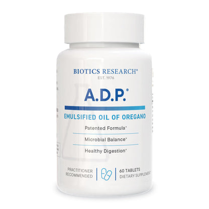BIOTICS RESEARCH A.D.P. Emulsified Oil of Oregano Tablets for GI Health -Sustained Release for High Absorption Contains Carvacrol, Wild Oregano Oil 50mg/S - Patented Formula -Non GMO –120 Tablets
