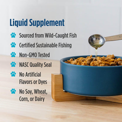Nordic Naturals Omega-3 Pet, 1380mg Fish Oil for Dogs w/EPA DHA - 16oz | Delivers 1380 mg of omega-3s per teaspoon with EPA and DHA to support heart health, immunity, and overall vitality in dogs