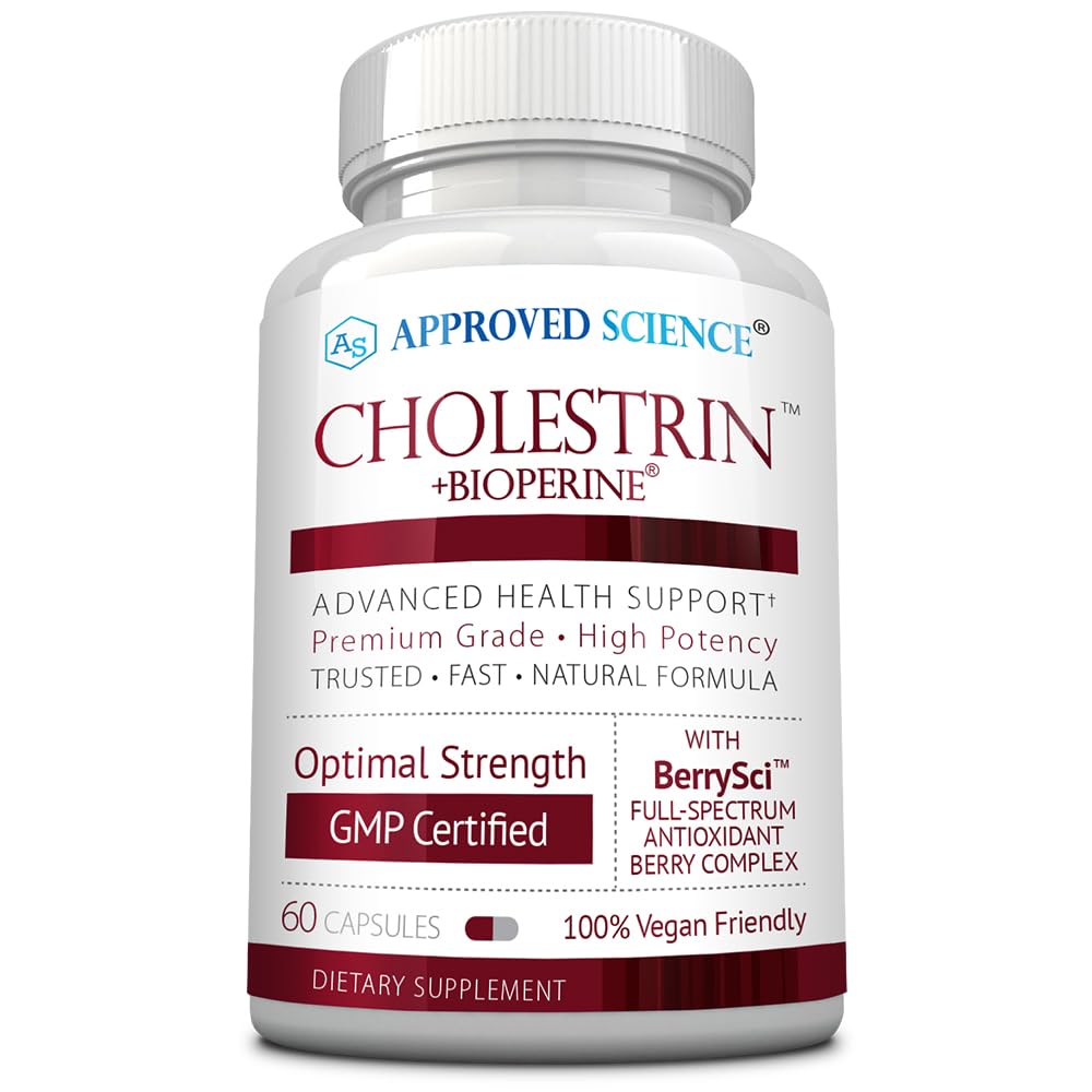 Approved Science Cholestrin - Lipid Level Support - Antioxidants, Lecithin, Berberine HCL, Berries, BioPerine - 60 Capsules - Pack of 3