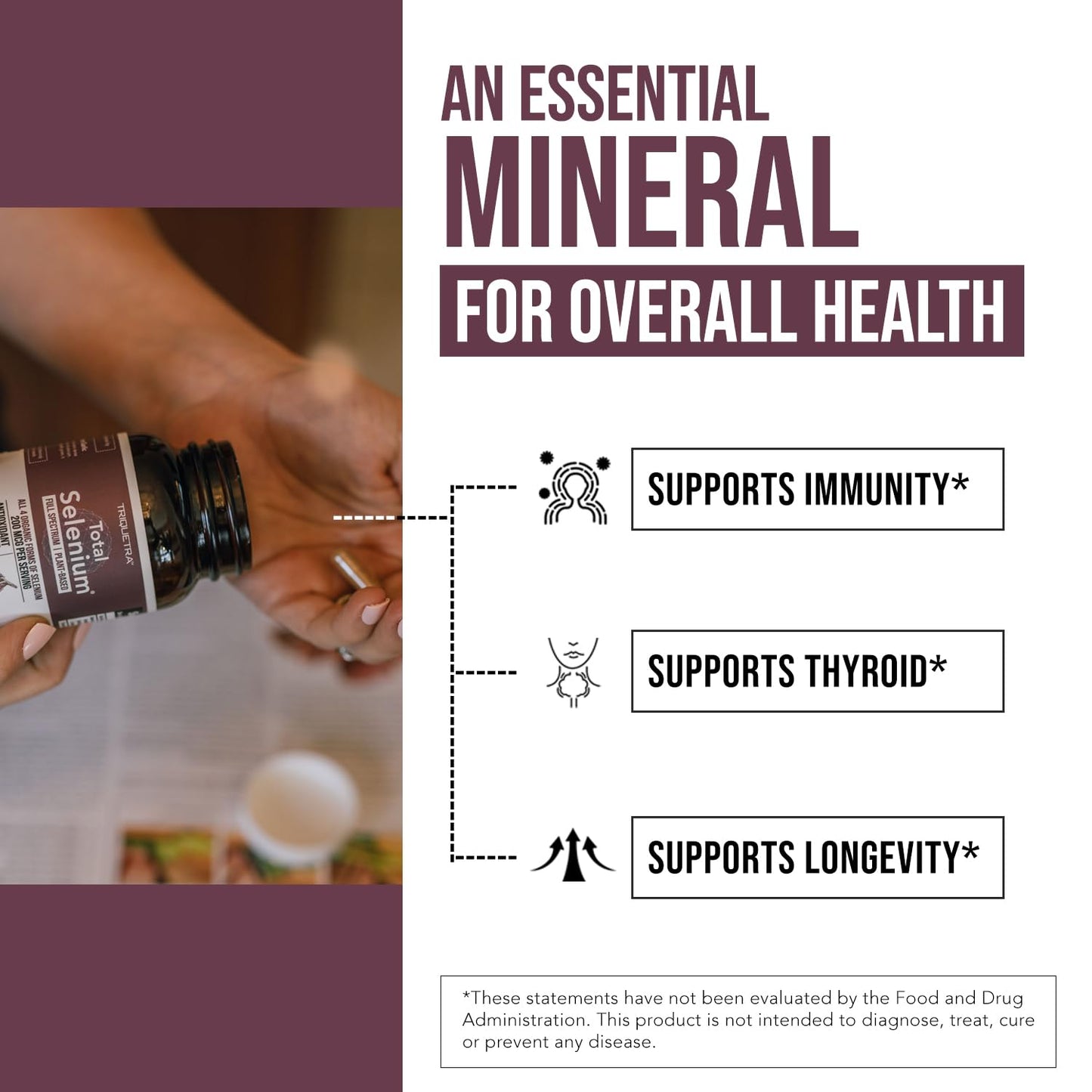 Total Selenium - 200 mcg, Plant-Based - Full Spectrum, Contains 4 Essential Organic Forms of Selenium Including Selenomethionine - Derived from Garlic - 60 Capsules