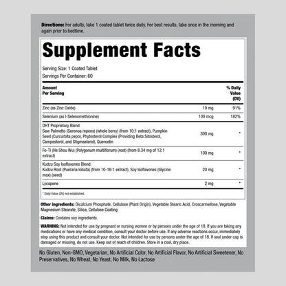 Piping Rock DHT Advanced Hair Formula Supplement | 60 Tablets | with Saw Palmetto, Pumpkin Seed and Phytosterol | for Men and Women | Non-GMO, Gluten Free