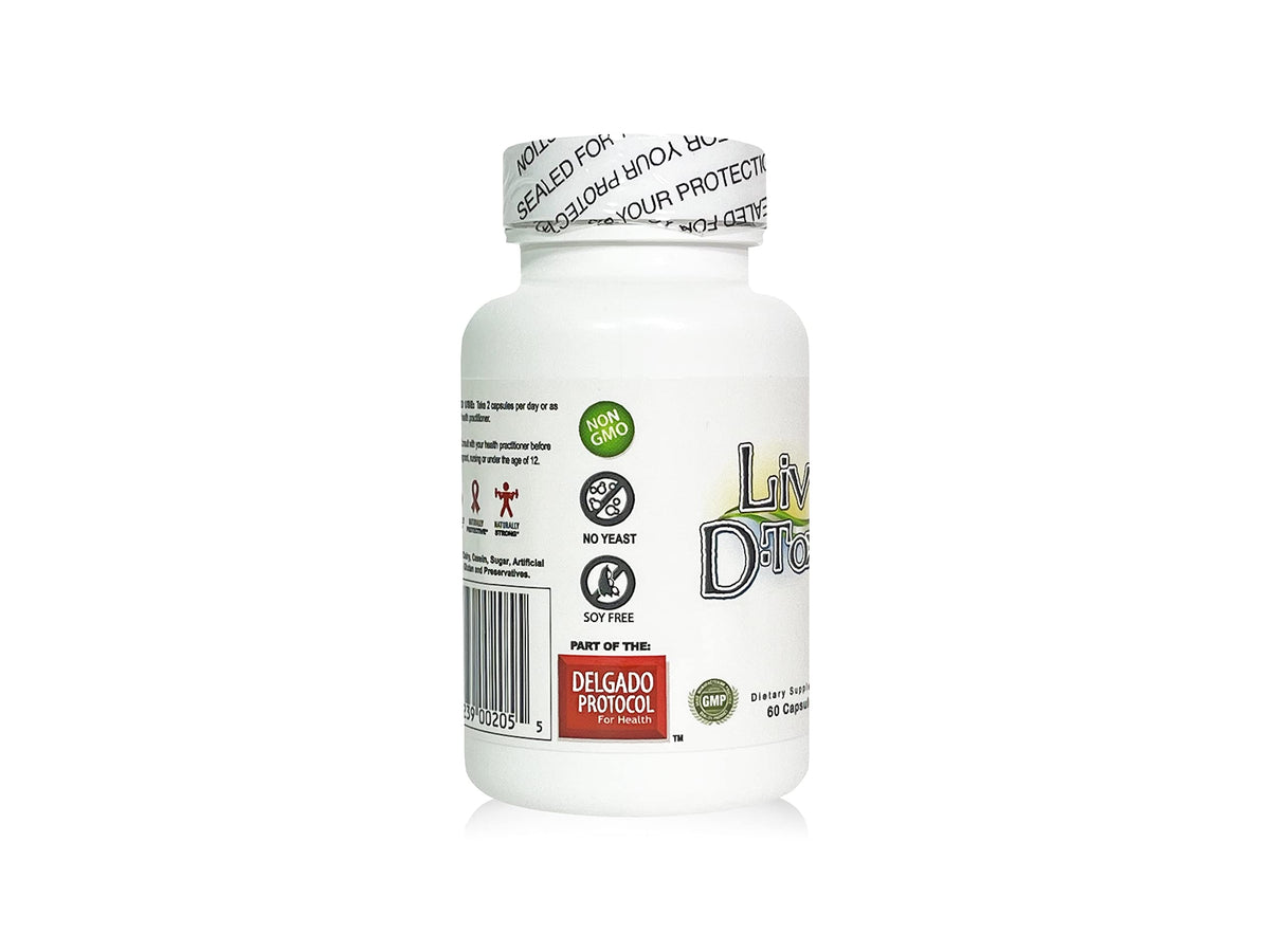 Liv D-Tox - 60 Capsules - Liver Detox and Cleanse Support Health Supplement, with Turmeric