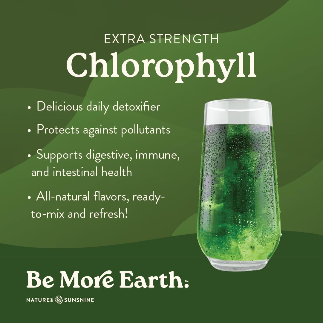 Nature's Sunshine Chlorophyll Stick Packs: Supercharge Your Detox and Boost Gut Health in Convenient, Delicious Stick Packs (Crisp Apple)