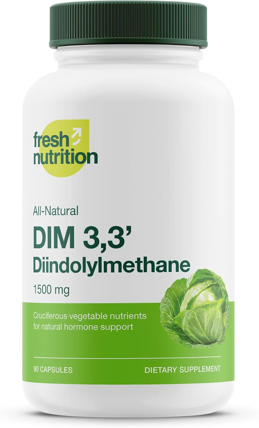 DIM Supplement 500mg - Diindolylmethane – Vegan, Non-GMO, Gluten-Free - 90 Capsules
