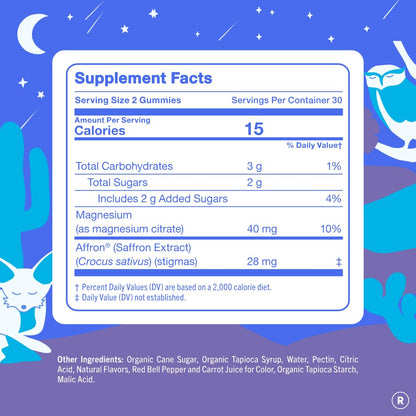 FIRST DAY Kids Magnesium Gummies, Citrate + L-Theanine, No Melatonin, 60 Ct