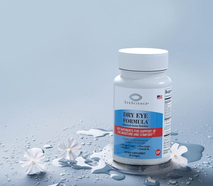 EyeScience Dry Eye Formula Omega-3 Dry Eye Supplement, 900mg | Eye Vitamins for Dry Eyes, Supports Eye Hydration, Tear Function & Daily Eye Comfort, EPA DHA Softgels for Adults