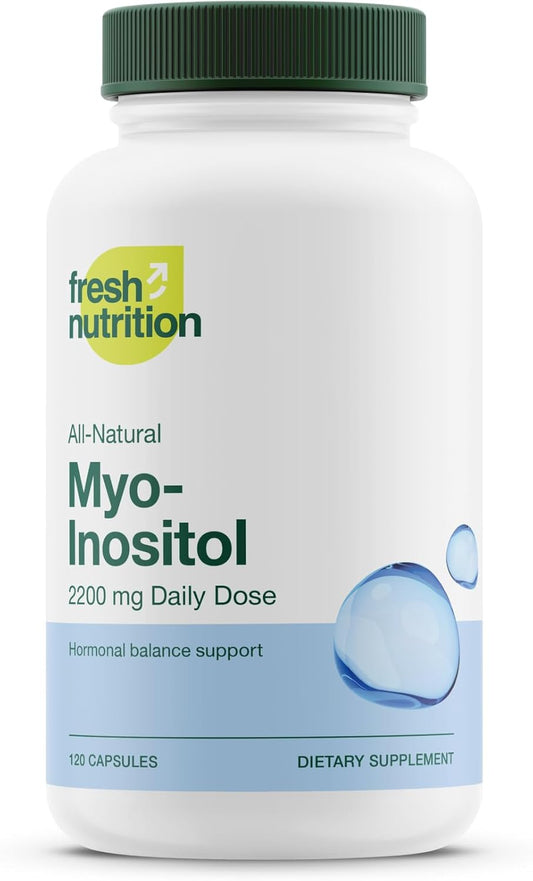Myo-Inositol - 2200mg Strongest NMR Verified - 120 High Potency Powder Capsules - Best Value Myo Inositol - Made in The USA