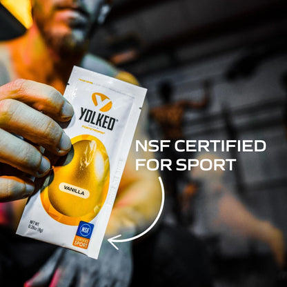 YOLKED Muscle Building Supplements for Men and Women - Powered by Fortetropin to Reduce Myostatin and Build Muscle - NSF Certified Protein Powder Enhancer - 30 Servings
