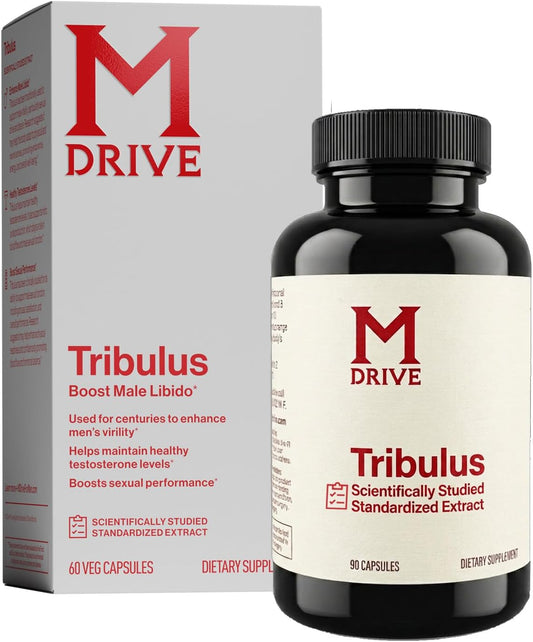 Mdrive Tribulus Terrestris 45% Saponins - Supplement for Men's Health, Promotes Virility, Supports Testosterone Levels, 60 Capsules, Gluten-Free Non-GMO