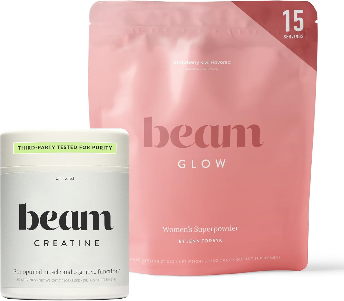 BEAM Glow & Creatine Bundle, Hormone Balance, Energy & Muscle Support for Women, Hair, Skin, Nails, Hydration, Vegan, No Sugar, Third Party Tested