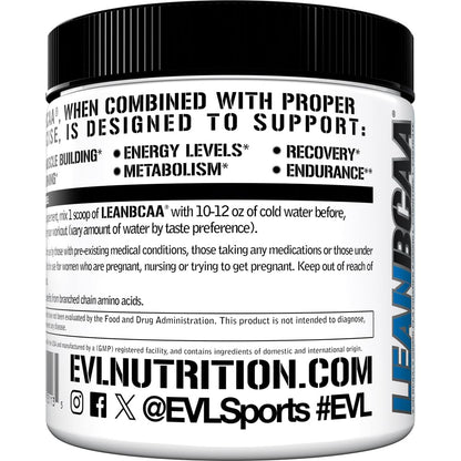Stimulant Free Lean BCAA Powder - Evlution Nutrition BCAAs Amino Acids Powder with CLA Carnitine and 2:1:1 Branched Chain Amino Acids Supports Muscle Recovery Fat Burn and Metabolism - Fruit Punch