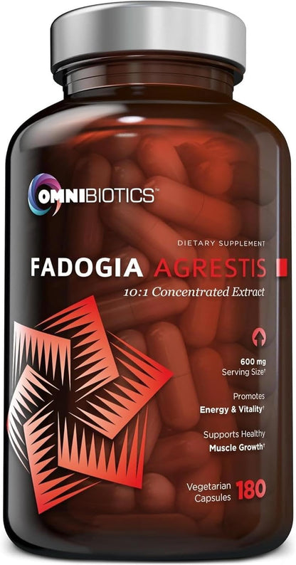 OmniBiotics Fadogia Agrestis 600mg Per Serving (180 Capsules) - 100% Standardized 10:1 Extract Supplement for Muscle Growth & Recovery, Increase Energy, Athletic Performance (90 Days)