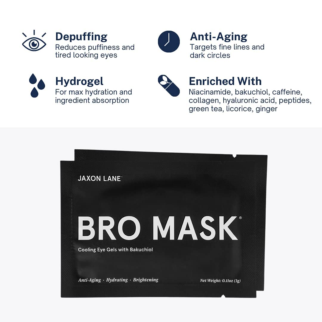 BRO MASK Under Eye Gel Pads: Cooling Eye Patches for Dark Circles and Puffiness