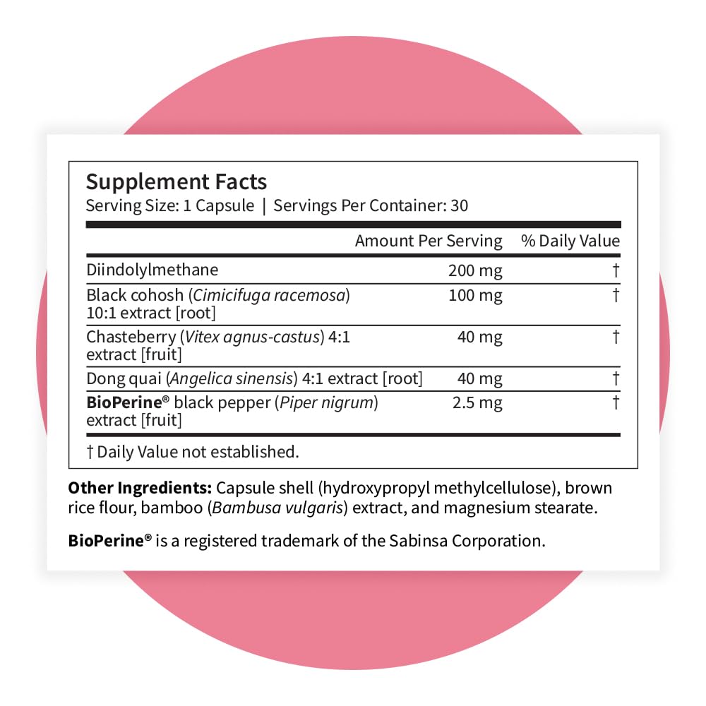 Pattern Wellness Menopause Complex – Herbal Supplement for Women’s Wellness & Hormone Health Support – with Black Cohosh, DIM & Bioperine® – 30 Vegan Capsules, 3rd Party Tested