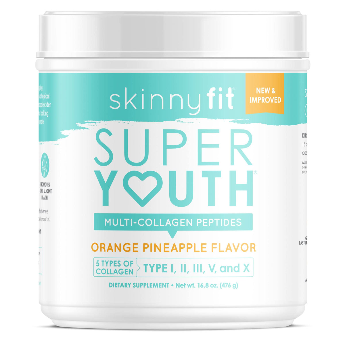 SkinnyFit Super Youth Orange Pineapple Multi-Collagen Peptides Plus Apple Cider Vinegar