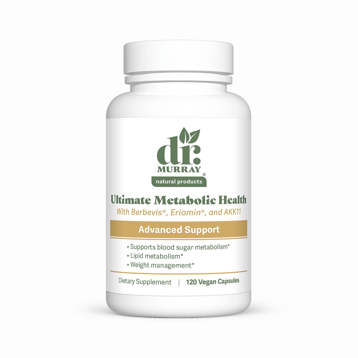 Dr. Murray's Ultimate Metabolic Health - Berbevis® Berberine Phytosome + Eriomin® Citrus Flavonoids + Ceylon Cinnamon + Akkermansia AKK11® Probiotic | Vegan | GMP Certified | 60 Capsules
