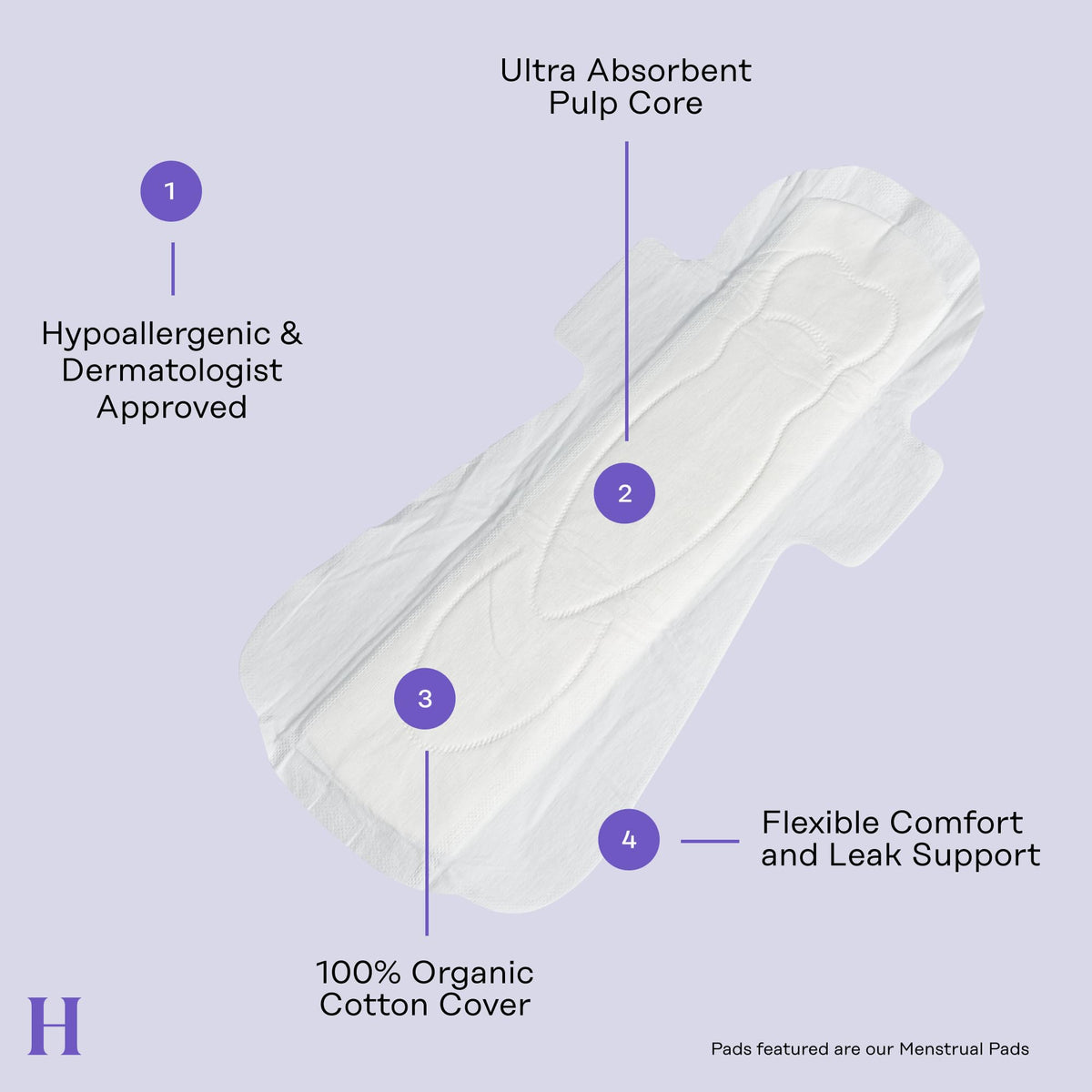 The Honey Pot Company - Non-Herbal Overnight Pads with Wings - Organic Pads for Women