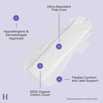The Honey Pot Company - Non-Herbal Overnight Pads with Wings - Organic Pads for Women
