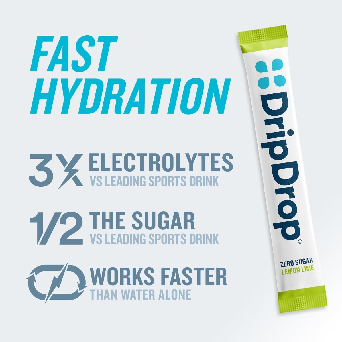 DripDrop Hydration Bold & Zero Sugar Bundle Electrolyte Packets, 64 Count | Berry, Watermelon, Lemon, Orange, Sugar Free Lemon Lime; 3X Electrolytes; Potassium, Magnesium, Zinc, Vitamin C; Single Serve