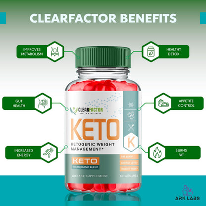 (2 Pack) Clear Factor Gummies, Clear Factor ACV Gummies, Clear Factor Gummy