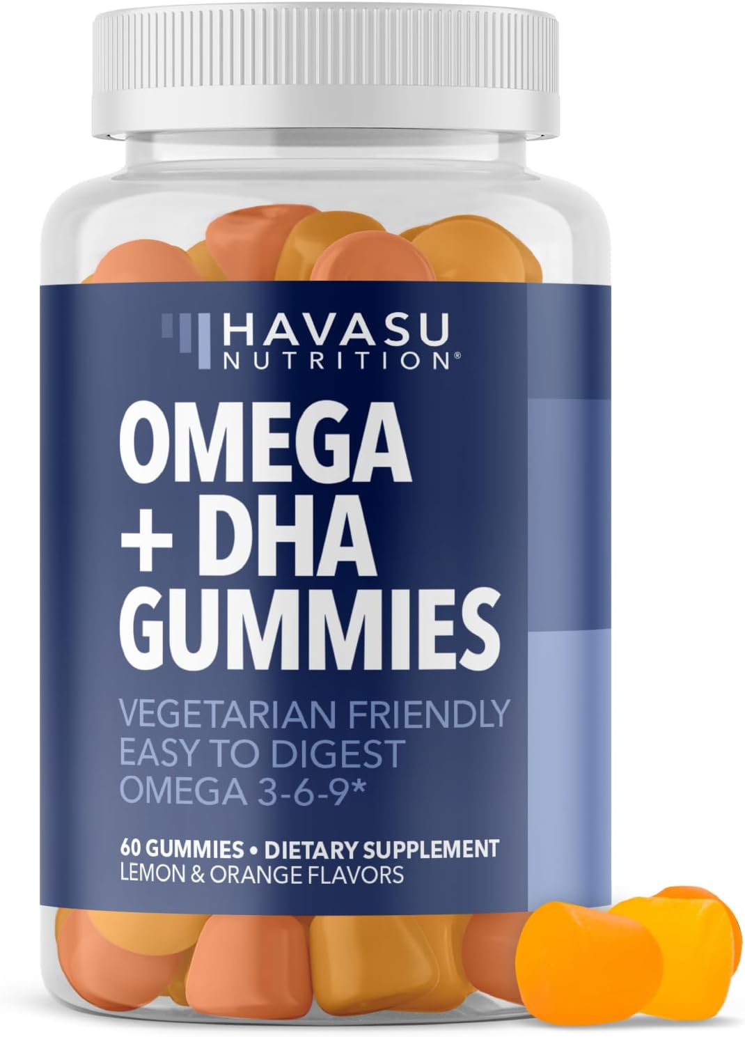 Omega 3 6 9 Gummies with DHA, Plant-Based Omega 3 Gummies for Adults, 60ct | Omega 3 6 9 + DHA Gummies, Fish Oil Alternative for Adults with DHA from Algae, Lemon and Orange Flavors, 20 Servings