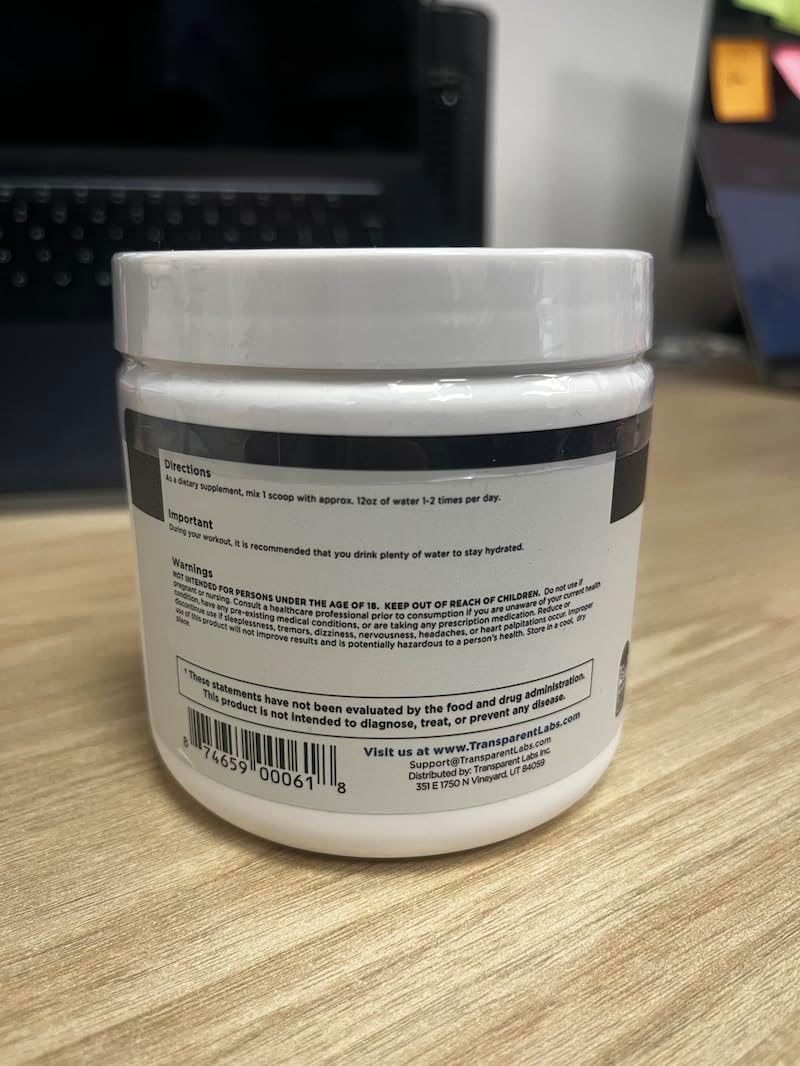 Transparent Labs BCAA Glutamine Powder (30 Servings, Strawberry Lemonade) & Hydrate Electrolytes Powder (40 Servings, Tropical Punch)