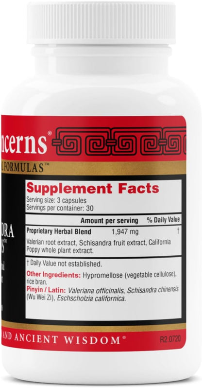 Health Concerns Schisandra Dreams – Sleep Support & Calm Aid Supplement – Valerian & Schisandra Herbal Blend – Restful Sleep, Relaxation, Palpitations, Nighttime Cough – 90 Capsules