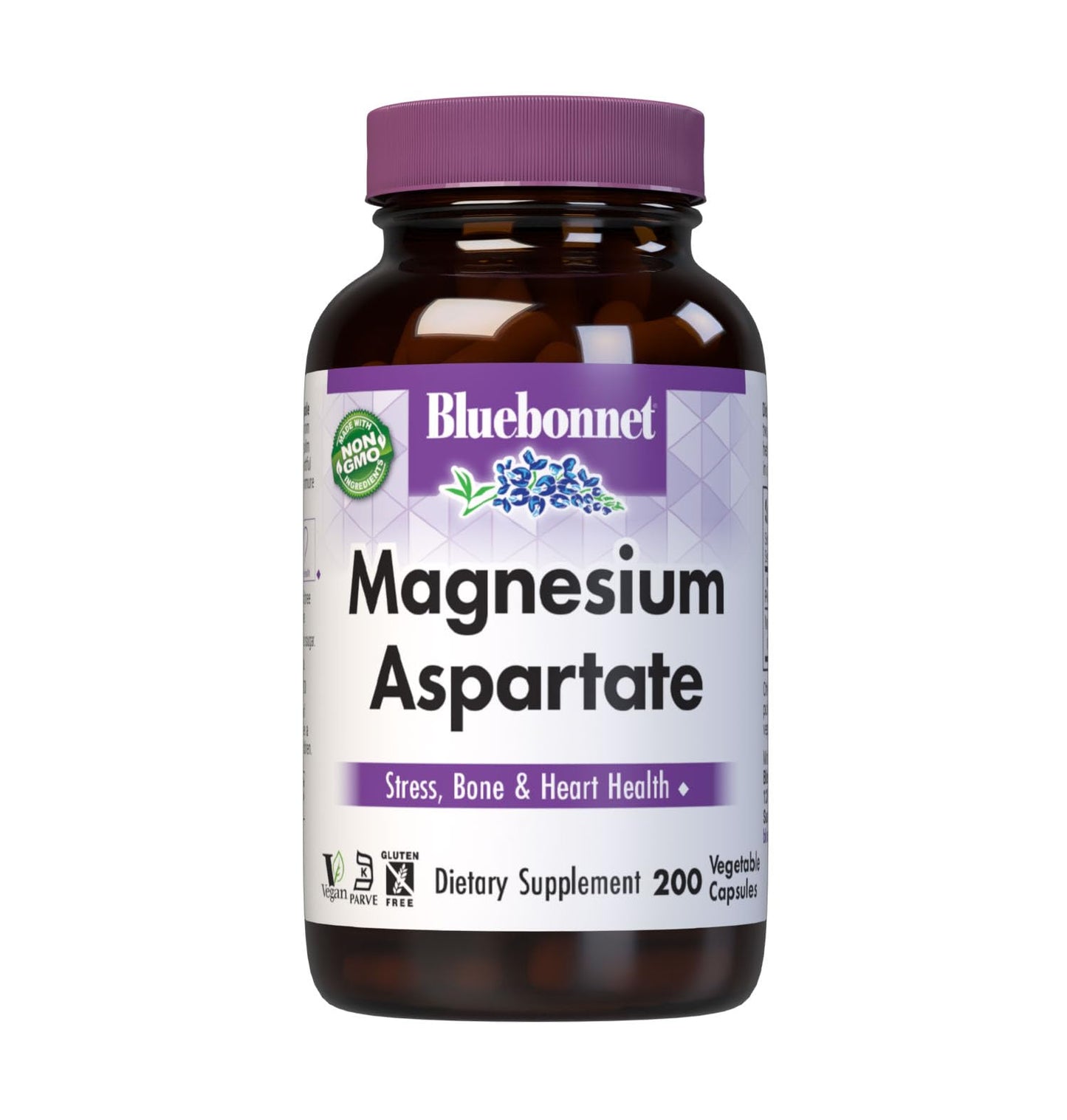 Bluebonnet Nutrition Magnesium & B6 – 400 mg Magnesium Oxide & Aspartate with Vitamin B6 25 mg – Heart & Brain Magnesium Complex for Women & Men* - Non-GMO, Vegan, Gluten-Free - 90 Vegetable Capsules