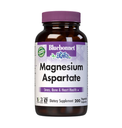 Bluebonnet Nutrition Magnesium & B6 – 400 mg Magnesium Oxide & Aspartate with Vitamin B6 25 mg – Heart & Brain Magnesium Complex for Women & Men* - Non-GMO, Vegan, Gluten-Free - 90 Vegetable Capsules