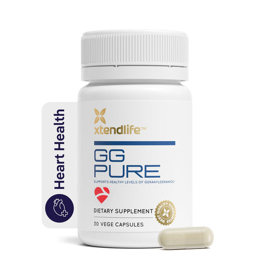 Xtendlife GG Pure Geranylgeraniol for CoQ10, Bone, Muscle & Heart Support - 150mg GG Gold from Annatto Seeds - Ideal for Statin Users - 2 Month Supply (Pack of 2)
