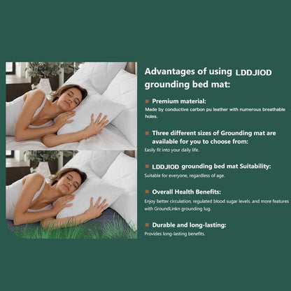 LDDJIOD Grounding Mat for Bed with 2 Grounding Cords, Conductive Grounding Sheet