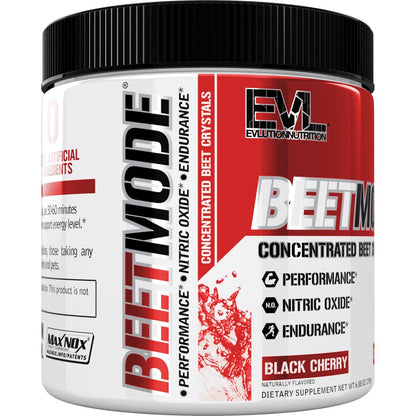 Evlution Nutrition BeetMode - Beet Root Powder - Nitric Oxide Booster - Black Cherry Flavor - Pre or Post-Workout Supplement for Enhanced Energy & Performance - Vegan & Gluten Free - 30 Servings