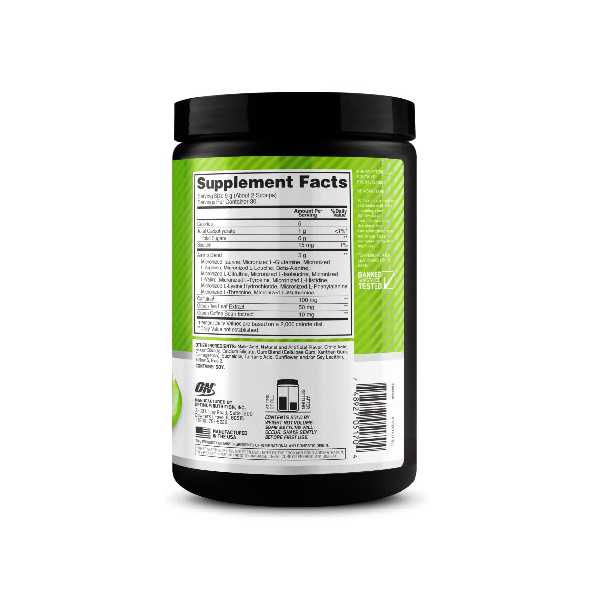 Optimum Nutrition Amino Energy - Pre Workout with Green Tea, BCAA, Amino Acids