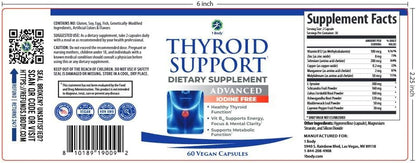 1 Body Thyroid Support for Women, No Added Iodine Formula, 60 Vegan Caps