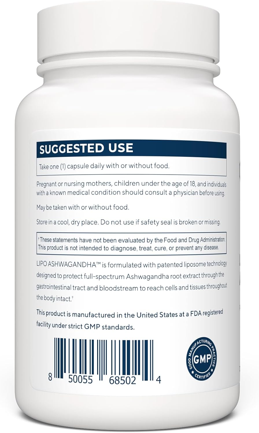 Renue By Science Ashwagandha | High Strength Liposomal Ashwagandha Supplements | 90 Ashwaganda Capsules - 200mg Ashwagandha per Serving | Non-GMO | Made in the USA Third-Party Tested
