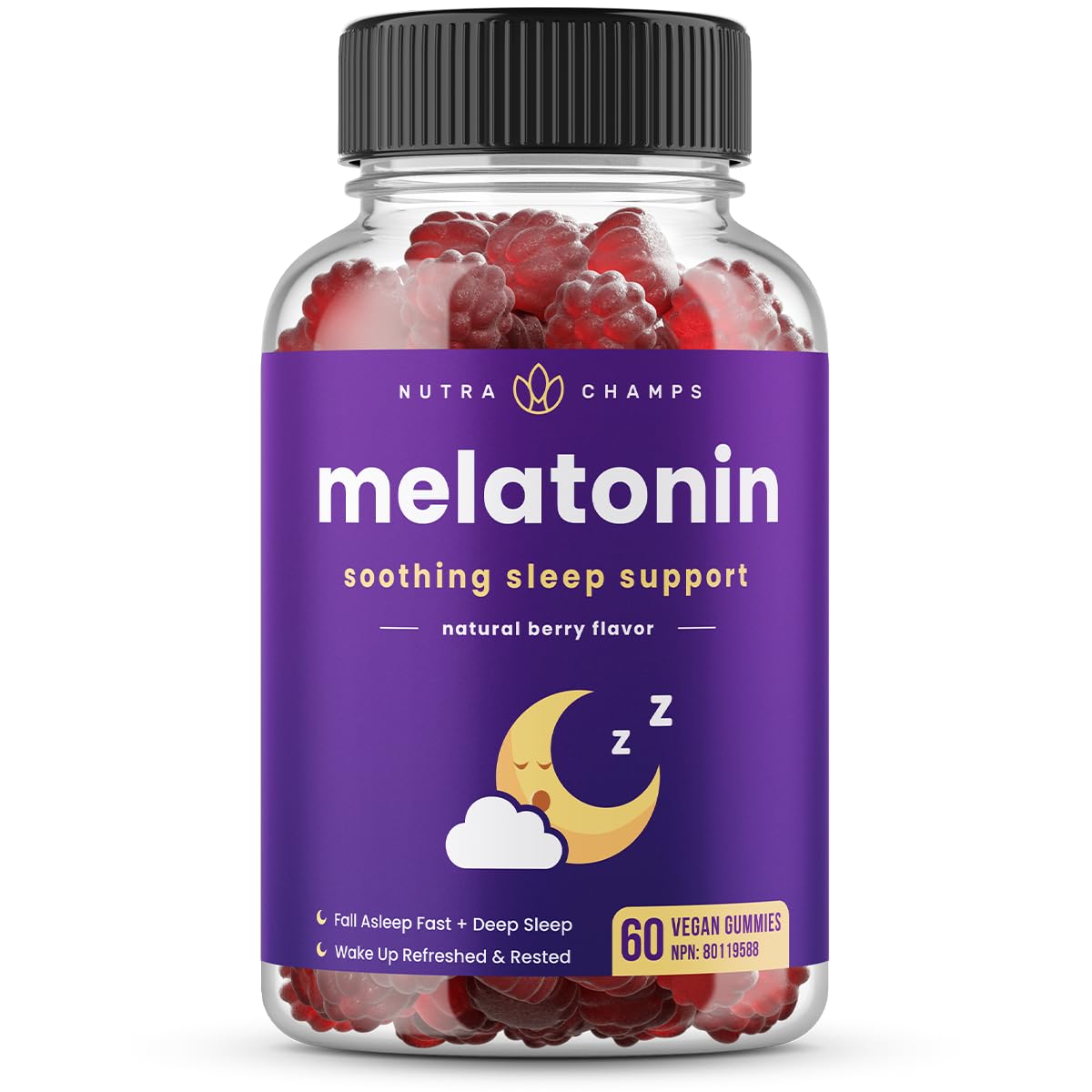Melatonin Gummies for Kids & Adults | Natural Sleep Aid Drug-Free, Vegan Berry Flavor Kids Melatonin Gummy Supplement | 2.5mg, 5mg or 10mg Dose | Sleeping Pills Substitute 60 Gummies (Pack of 2)