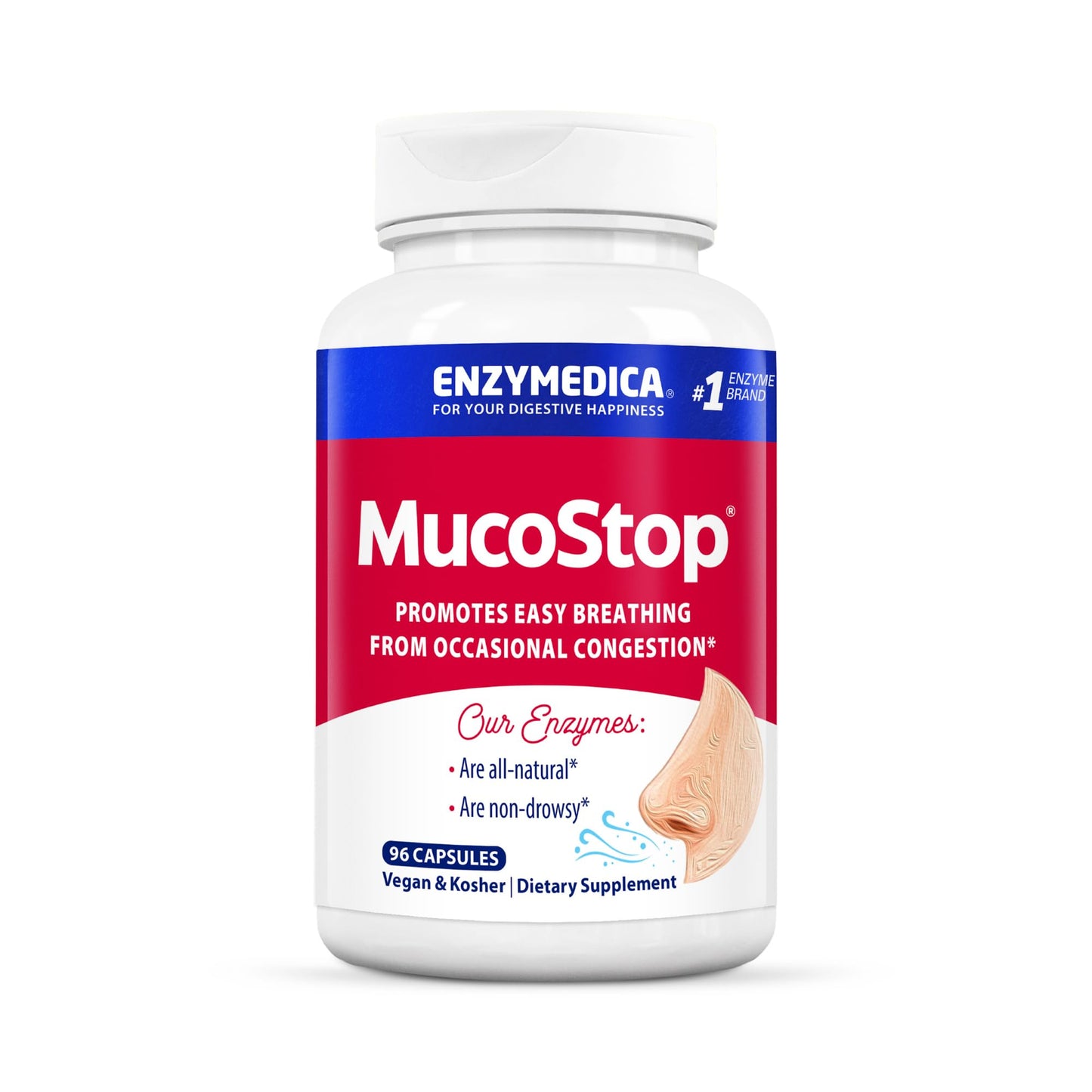 Enzymedica MucoStop Caps - Helps Clear Mucus - 48 Capsules