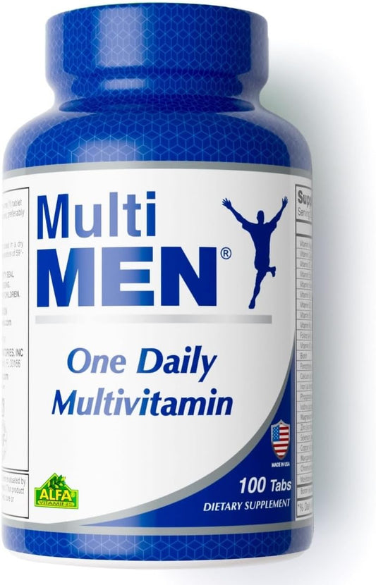 ALFA VITAMINS Multi Men Vitamins Dietary Supplement with Essential Vitamins & Minerals for Men - Amino Acids + Antioxidants - 100 Tablets